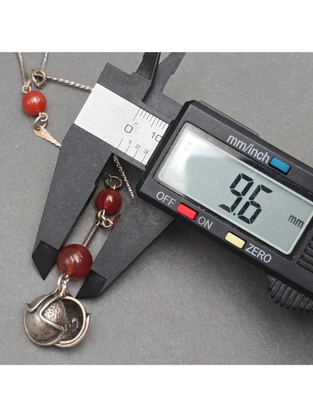 Vintage Sterling Silver Carnelian Y Drop Necklace 26